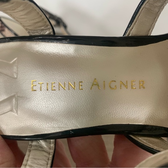 Etienne Aigner Snakeskin Heeled Sandals - Picture 9 of 12